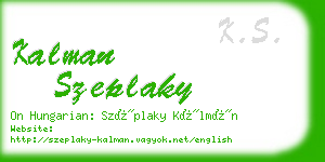 kalman szeplaky business card